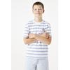 T-Shirt GARCIA, Jungen, Gr. 164/170, weiß (sanftes weiß), Jersey, Obermaterial: 100% Baumwolle, gestreift, casual, regular fit taillenbedeckt, Rundhals, Kurzarm gerader Abschluss, Shirts, mit Logo Stickerei for BOYS