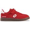 Sneaker LOTTO, Kinder, Gr. 25, rot (rot, weiß), Synthetik, mehrfarbig, sportlich, Schuhe, - praktisch: mit Elastiksenkeln - ganz ohne Schnüren