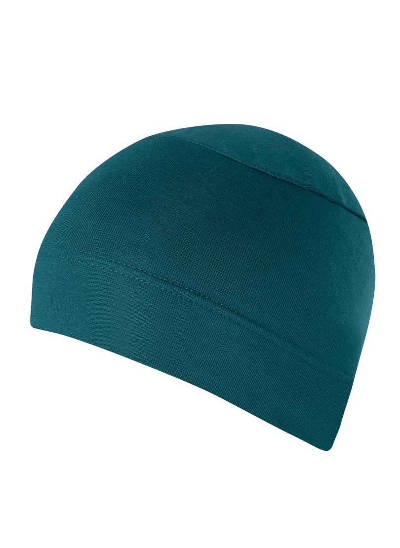 Strickmütze TRIGEMA "TRIGEMA Soft-Cap", Kinder, Gr. 900, blau (saphir), Baumwollmischung, Mützen Image