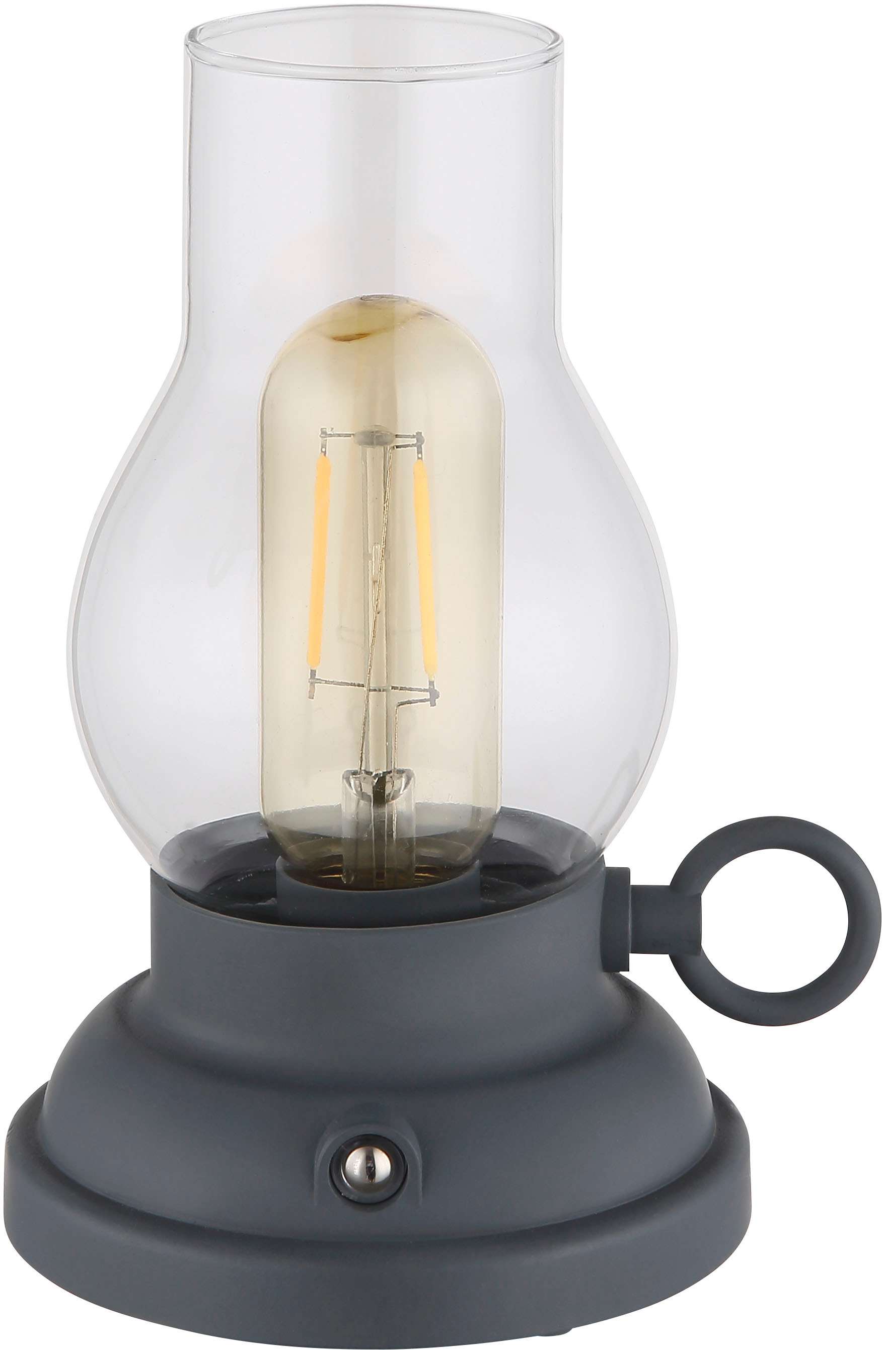 GLOBO LIGHTING LED Tischleuchte "PETRO", schwarz (anthrazit matt), 1, 1 Stk., Leuchten, Akkutischleuchte, mobile Leuchte, Petroleumlampen-Design Image