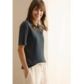 T-Shirt CECIL, Damen, Gr. XXL (46), slate khaki, Feinripp, Obermaterial: 95% Baumwolle, 5% Elasthan, unifarben, Strukturmuster, casual, regular fit taillenbedeckt, Rundhals, Kurzarm gerader Abschluss, Shirts, mit feiner Ripp Struktur