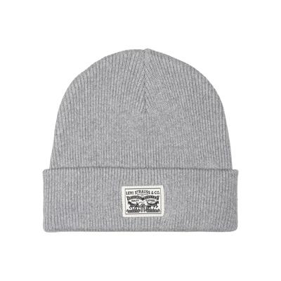 Beanie LEVI'S "BACKPATCH", Damen, grau, Baumwolle, unifarben, modisch, Mützen, Unisex Image