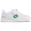 Sneaker LOTTO, Kinder, Gr. 34, grün (weiß, grün), Synthetik, clean, sportlich, Schuhe, - mit Elastik-Schnürung & Klettverschluss
