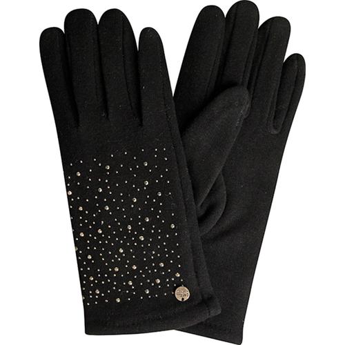 Strickhandschuhe CAPELLI NEW YORK, Damen, schwarz, Strick, Materialmix, feminin, Handschuhe, mit funkelnden Akzenten dekoriert