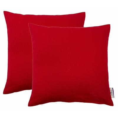 Dekokissen TOM TAILOR HOME "Dove" Gr. 1, rot (rot, unifarben), B:38cm L:38cm, Baumwolle, Dekokissen_Sitzkissen_Kissenhüllen, unifarben, Kissenhüllen ohne Füllung, 2er Pack Image