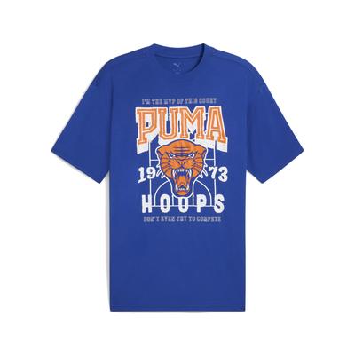 Trainingsshirt PUMA "Rival Rage Basketball T-Shirt Herren", Herren, Gr. XXL, vivid blau, Obermaterial: 35% Viskose, 65% Polyester; Rippe: 71% Baumwolle, 29% Polyester, clean, relaxed fit, Rundhals, Kurzarm, Shirts Image