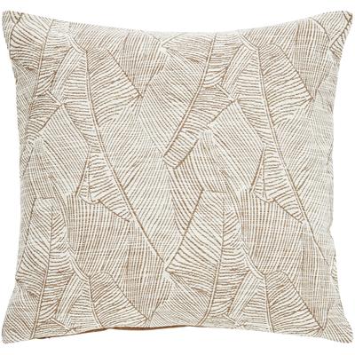 Kissenhülle DONE. "Leaf Lines", grau (taupe, braun), B:45cm L:45cm, Baumwolle, Polyester, Obermaterial: 72% Baumwolle, 28% Polyester, Kissenbezüge, Kissenhülle vorderseitig Jacquardgewebt Image