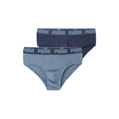 Slip PUMA, Herren, Gr. XL, blau (blau, meliert, navy), Jersey, Obermaterial: 95% Baumwolle, 5% Elasthan, unifarben, bedruckt, normal, Unterhosen, mit Logo Webbund Image