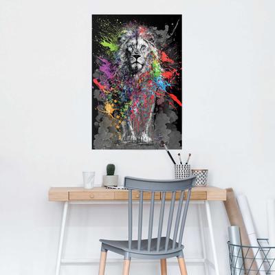 Poster REINDERS "Coloured Lion", bunt (farbe bild(er): bunt), B:61cm H:91,5cm T:0,1cm, Holzwerkstoff, Bilder Image