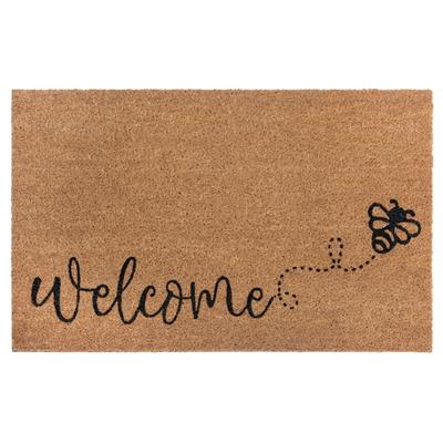 Fußmatte HANSE HOME "Kokos Bee Welcome, Türmatte", beige (natur), B:45cm H:15mm L:70cm, Kokos, Teppiche, Kokos, Schmutzfangmatte, Outdoor, Rutschfest, Innen, Kokosmatte, Flur Image