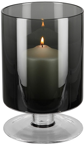 Tischvase FINK "VIANA", grau, H:23cm Ø:15cm, Glas, Vasen, aus Glas, auch als Windlicht verwendbar