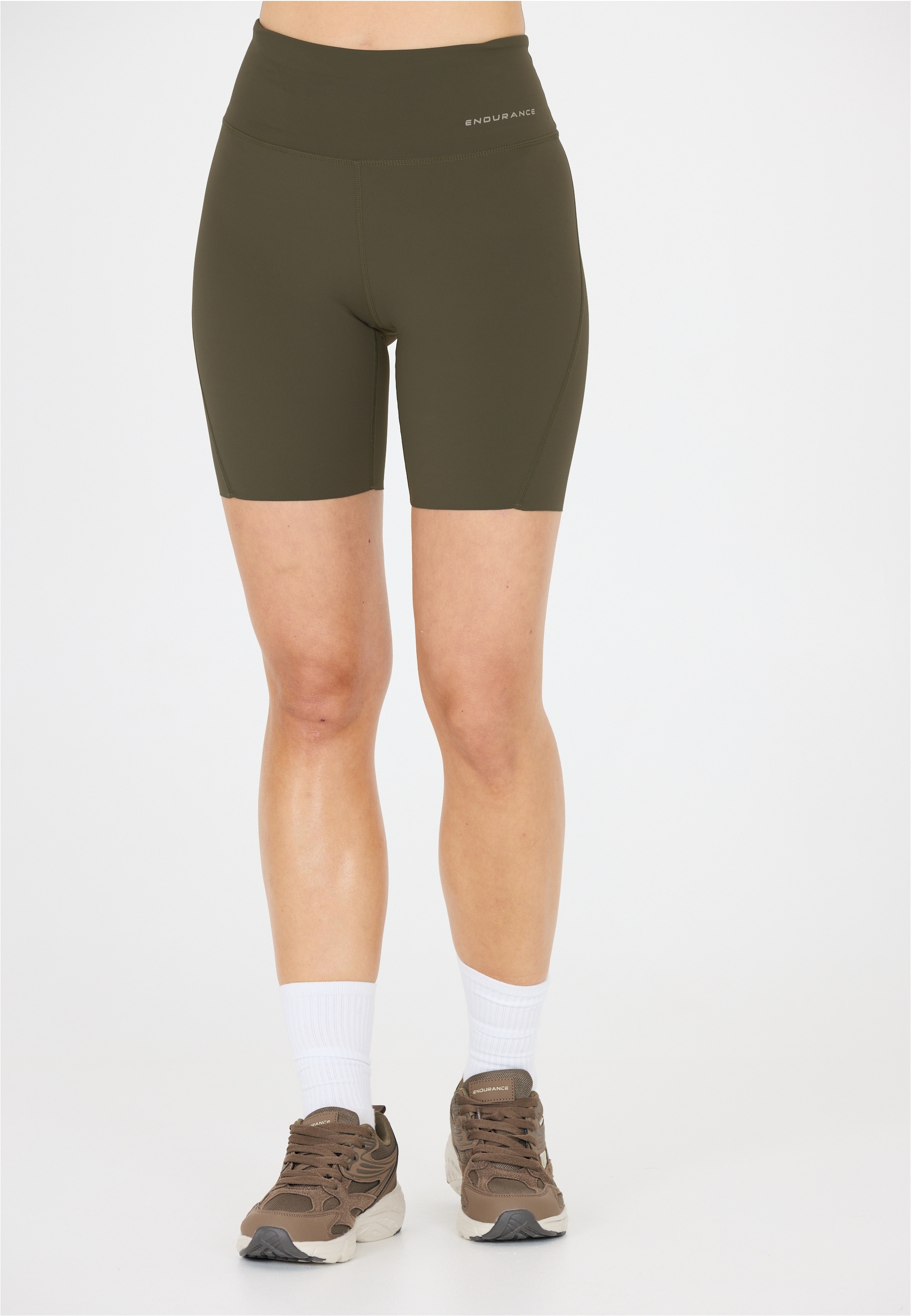 Lauftights ENDURANCE "Ranviegh", Damen, Gr. 36, EURO-Größen, grün (dunkelgrün), 77% Polyamid, 23% Elasthan, unifarben, Hosen, aus schnell trocknendem Material
