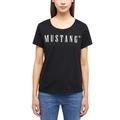 Kurzarmshirt MUSTANG "Damen Style Alma", Damen, Gr. XXXL, schwarz, Jersey, 100% Baumwolle, casual, Rundhals, Shirts