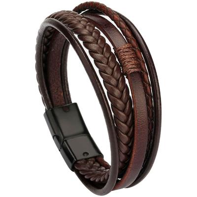 Lederarmband FIRETTI "Schmuck Geschenk Armschmuck Armkette", silber (silberfarben), Armbänder, Damen, Zink-Leder, Zink, Leder, Made in Germany Image