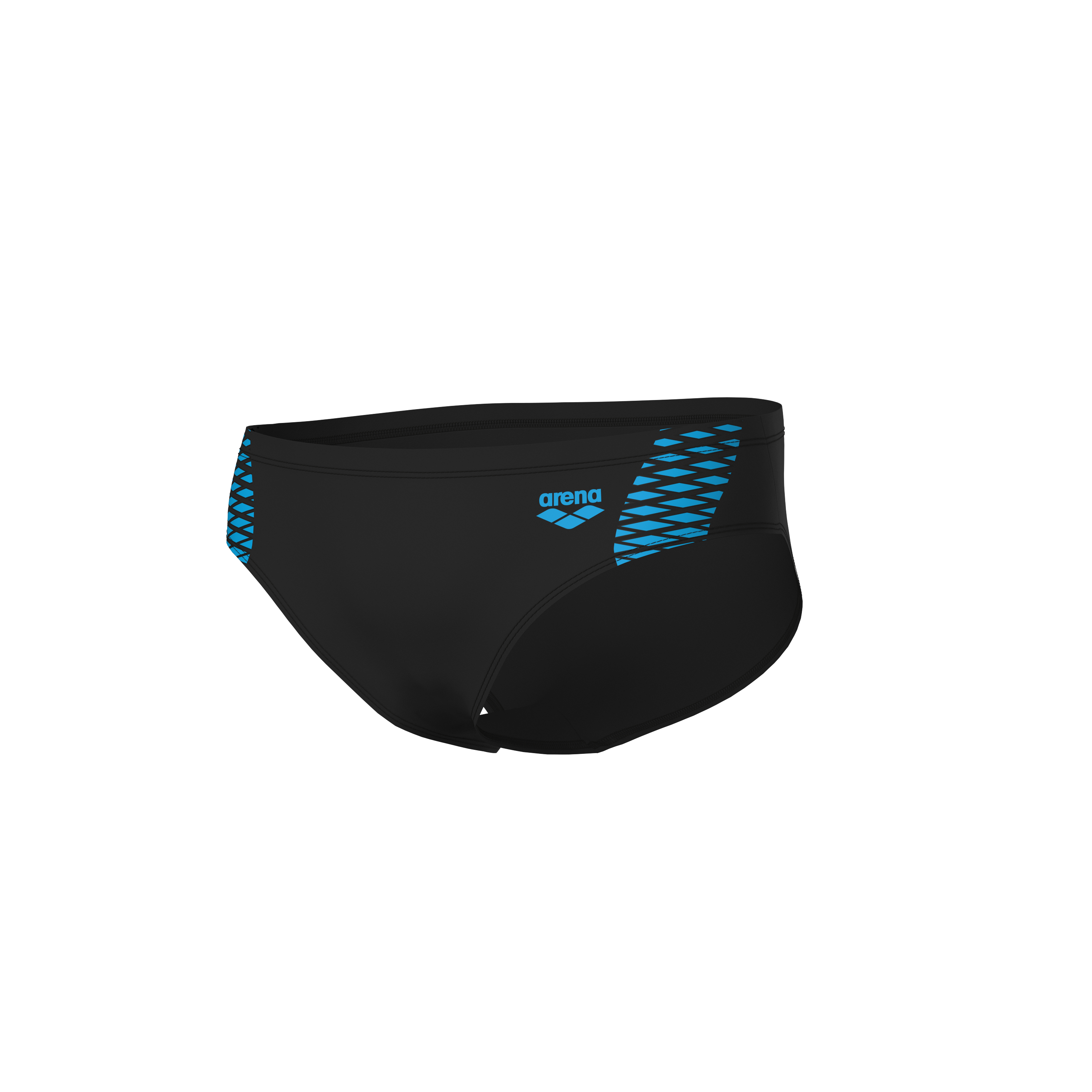 Badehose ARENA "MEN'S ARENA OPENINGS SWIM BRIEFS", Herren, Gr. 7 (XL), N-Gr, schwarz (schwarz, turquo), Obermaterial: 80% Polyamid, 20% Elasthan, Badehosen Image