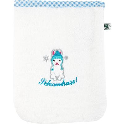 Waschlappen ADELHEID "Schneehase Waschlappen", weiß, B:16cm L:21cm, Frottee, Handtücher (Packung), mit Paspel und Stickerei Image