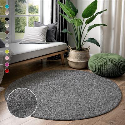 Hochflor-Teppich SANAT "LOCA", grau, H:30mm Ø:150cm, Kunstfaser, Teppiche, Wohnzimmer, Langflor, Shaggy, Schlafzimmer Image