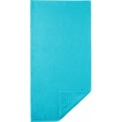 Handtuch EGERIA "Madison", blau (türkis), B:50cm L:100cm, Walkfrottee, Obermaterial: 100% Baumwolle, Handtücher (Packung), Uni-Programm mit Streifenbordüre, reine Baumwolle Image