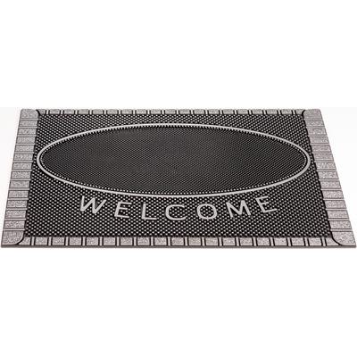 Fußmatte HOME2FASHION "SC Clean Welcome" Gr. 15, grau (anthrazit), B:39cm H:8mm L:59cm, TPE-VC, Teppiche, Schmutzfangläufer, Schmutzfangmatte, mit Spruch, robust, In- und Outdoor geeignet Image