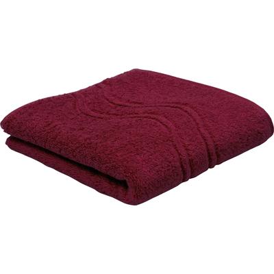 Duschtuch ROSS "Cashmere feeling", rot (vino), B:75cm L:140cm, Frottier, Obermaterial: 100% Baumwolle, Handtücher (Packung), mit Wellen-Bordüre Image