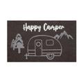 Fußmatte WECON HOME "Happy Camper", grau (anthrazit,weiß), B:45cm H:18mm L:75cm, Kokos, Teppiche, rutschfest, robust, innen, Außenbereiche überdacht, schwer