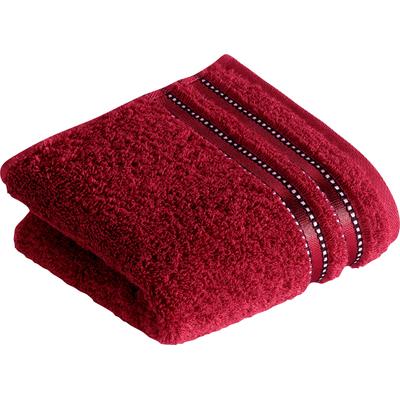 Seiftuch VOSSEN "Cult Deluxe", rot (rubin), B:30cm L:30cm, Walkfrottee, Handtücher (Packung), Waschlappen im Set, mit Glanzbordüre, VEGAN Image