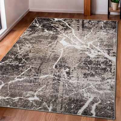 Teppich MY HOME "Manrik" Gr. 1, beige (sand), B:60cm H:9mm L:90cm, Kunstfaser, Teppiche, mit besonders weichem Flor, Kurzflor, modernes Marmor-Design Image