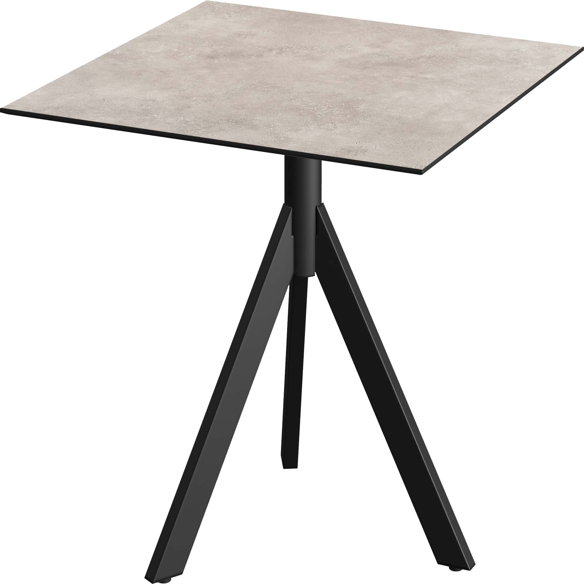 Klapptisch SOLD OUT "Infinity", schwarz (schwarz, moonstone, schwarz), B:70cm H:74cm T:70cm, Pulverbeschichteter Stahl + HPL Tischplatte, Tische, in verschiedenen Ausführungen