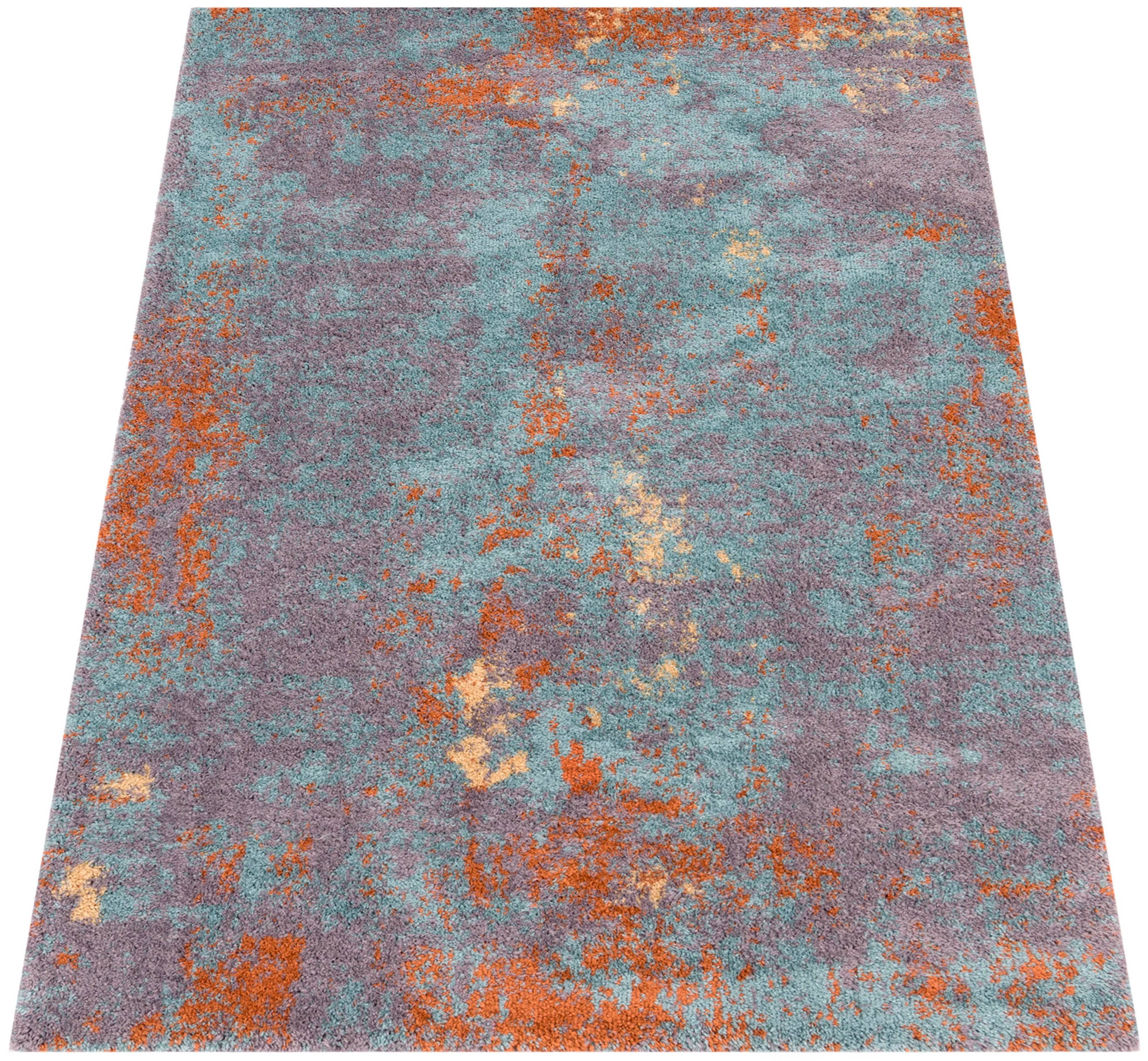 Hochflor-Teppich PACO HOME "Padua 622", bunt (mehrfarbig), B:80cm H:34mm L:150cm, Polyester, Teppiche, Kurzflor, modernes Design, sehr weicher Flor Image