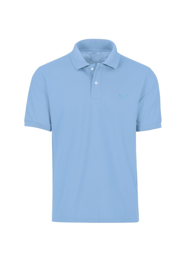 Poloshirt TRIGEMA "TRIGEMA Poloshirt DELUXE Piqué", Kinder, Gr. 104, blau (horizont), 100% Baumwolle, Basic, Shirts Image