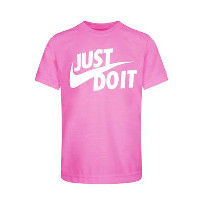 T-Shirt NIKE SPORTSWEAR "NKG JDI SS TEE", Kinder, Gr. 98 (3), pink (playful pink), Obermaterial: 60% Baumwolle, 40% Polyester, Shirts, für Kinder Image