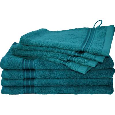 Handtuch Set DYCKHOFF "Siena", grün (smaragd), 8 tlg., Walkfrottier, Walkfrottier, Obermaterial: 100% Baumwolle, Handtuch-Sets, in tollen Unifarben Image
