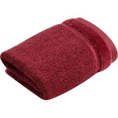Seiftuch VOSSEN "Pure", rot (rot rock), B:30cm L:30cm, Baumwolle, Handtücher (Packung), Waschlappen im Set, Baumwolle & VEGAN, mit eleganter Veloursbordüre Image