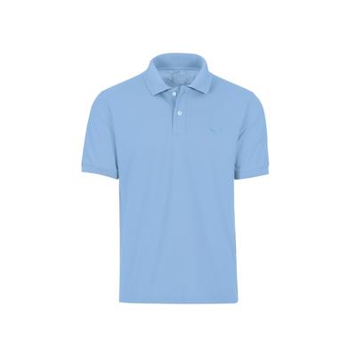 Poloshirt TRIGEMA "TRIGEMA Poloshirt DELUXE Piqué", Kinder, Gr. 116, blau (horizont), 100% Baumwolle, Basic, Kurzarm, Shirts Image