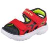 Sandale SKECHERS "RAZOR SPLASH", Kinder, Gr. 24, rot (rot, schwarz), Lederimitat, kontrastfarbene Details, sportlich, Schuhe, Sandale mit Klettverschluss, waschbar, Größenschablone zum Download