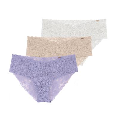 Slip DORINA "Lana", Damen, Gr. XXL, lila (lila, weiß, beige), Spitze, Obermaterial: 92% Polyamid, 8% Elasthan, unifarben, eng, Unterhosen, florale Spitze Image