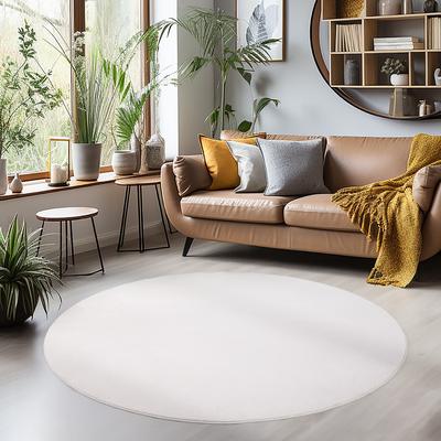 Teppich AYYILDIZ TEPPICHE "SKY 5400", beige (cream), H:7mm Ø:120cm, Polyester, Teppiche, Besonders weich / Softfllor / waschbar Image