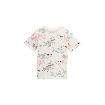 T-Shirt TOM TAILOR, Jungen, Gr. 116/122, colorful shark design, Single Jersey, Obermaterial: 100% Baumwolle, casual, regular fit, Rundhals, Kurzarm, Shirts Image