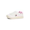 Plateausneaker TOMMY JEANS "ARCHIVE' 98", Damen, Gr. 35, rosa (ecru, rosa), Nappaleder, Textil, sportlich, Schuhe, Freizeitschuh, Halbschuh, Schnürschuh, Kontrastbesatz an der Ferse