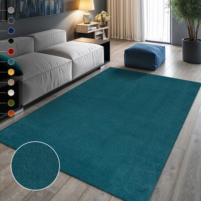Teppich SANAT "UNI , auch als Läufer- und Rundgrößen erhältlich", blau (dunkelblau), B:60cm H:13mm L:110cm, Kunstfaser, Teppiche, robuster Kurzflorteppich, große Farbauswahl, Wohnzimmer, alle Räume Image