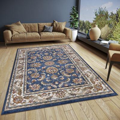 Teppich HANSE HOME "Reni", blau (blau,creme), B:80cm H:8mm L:120cm, Polypropylen (PP), Jute, Polyester, Teppiche, Läufer, Orientalisch, Kurzflor, Wohnzimmer, Schlafzimmer, Esszimmer Image