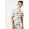 T-Shirt GARCIA, Jungen, Gr. 128/134, weiß (sanftes weiß), Jersey, Obermaterial: 100% Baumwolle, gestreift, casual, regular fit taillenbedeckt, Rundhals, Kurzarm gerader Abschluss, Shirts, mit Brust Print for BOYS