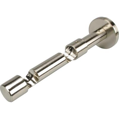 Gardinenstangenhalter LIEDECO "Doppelträger, Schraubkappenträger 2-läufig "France" - 1 Stück" Gr. 1, silber (edelstahlfarben), L:17,5cm, Gardinenstangenhalterungen, Halter, Träger für Stangen, Rohre 20 mm Image