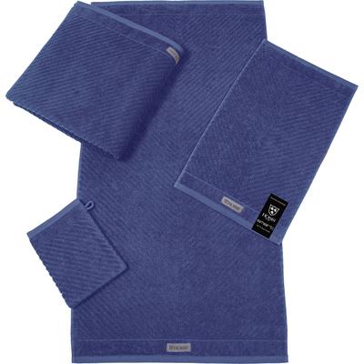 Handtuch ROSS "Smart", blau (royalblau), B:50cm L:100cm, Frottier, Obermaterial: 100% Baumwolle, Handtücher (Packung), Uni-Rippe mit Velourslabel Image