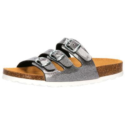 Pantolette LICO "Pantolette Bioline Kids Glitter", Gr. 36, silber (silberfarben), Synthetik, Schuhe Image