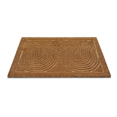 Fußmatte WECON HOME "Retro Flow", beige (natur), B:40cm H:14mm L:60cm, Kokos, Teppiche, Kokos, pflegeleicht, rutschfest, Retro Design, Schmutzfangmatte Image