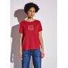 T-Shirt STREET ONE, Damen, Gr. 44, rot (glory rot), Stoff, 80% Polyester, 20% Viskose, bedruckt, casual, normal normal, Rundhals, Kurzarm Bündchen, Shirts, im angenehmen Materialmix