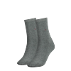 Socken TOMMY HILFIGER "TH WOMEN SOCK CASUAL 2P", Damen, Gr. 35-38, grau (middle grau melange), Baumwollmischung, Polyamid, Elasthan, elastisch, Socken, mit flacher Zehennaht