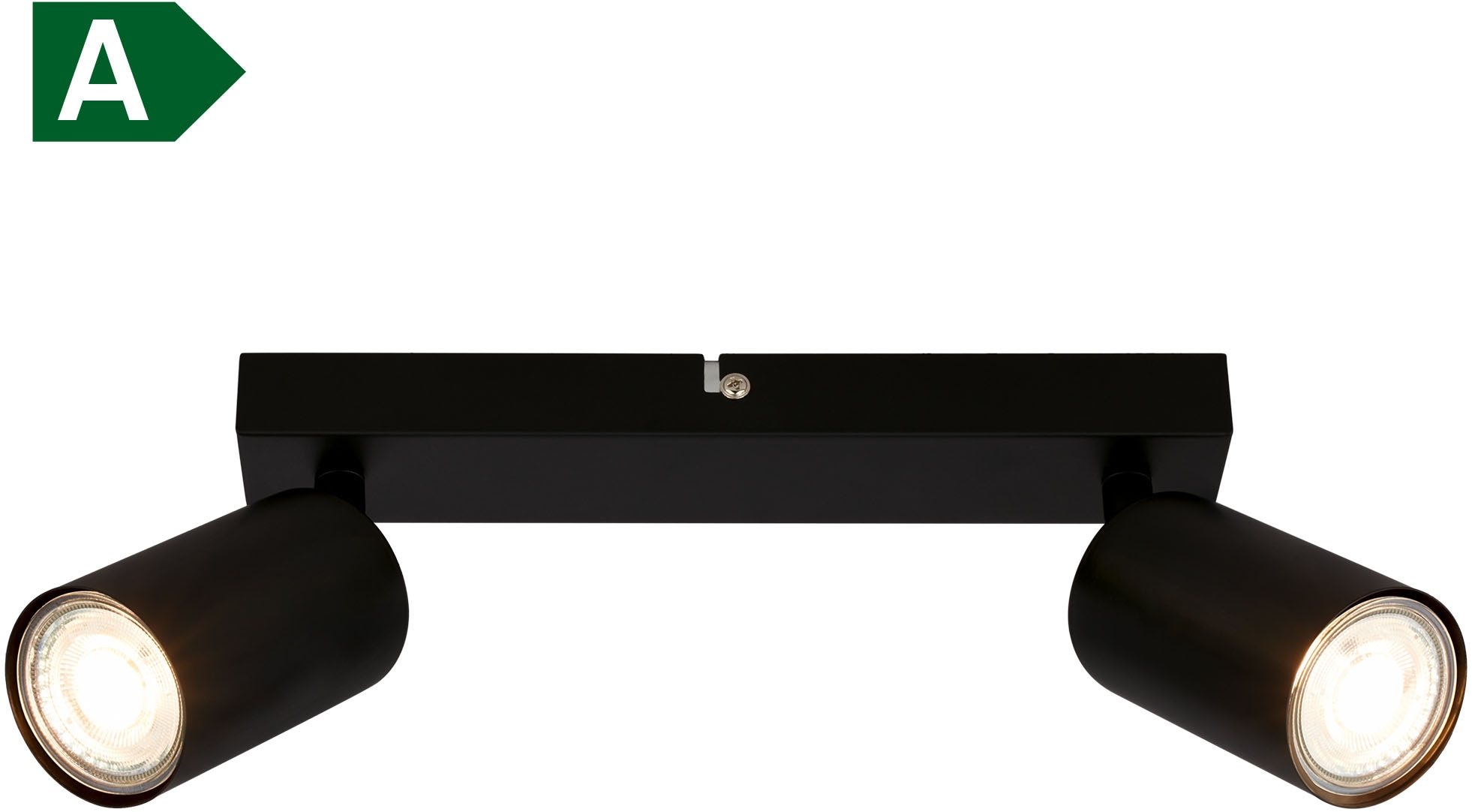 B.K.LICHT Deckenstrahler "BK_DS1629 EEK A LED Deckenlampe, Schwenkbar, Deckenspot", schwarz, 2, H: 15,5cm, 1 Stk., Leuchten, Inkl. 2x GU10, 3.000 K, 450Lm, 2W, 15,5 x 5,5 x 25,5 cm, Schwarz Image