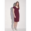 Jerseykleid STREET ONE, Damen, Gr. 34, EURO-Größen, rot (schwarz cherry rot), Jersey, 95% Viskose, 5% Elasthan, unifarben, casual, gerade knielang, V-Ausschnitt, Kurzarm Bündchen, Kleider, knielang